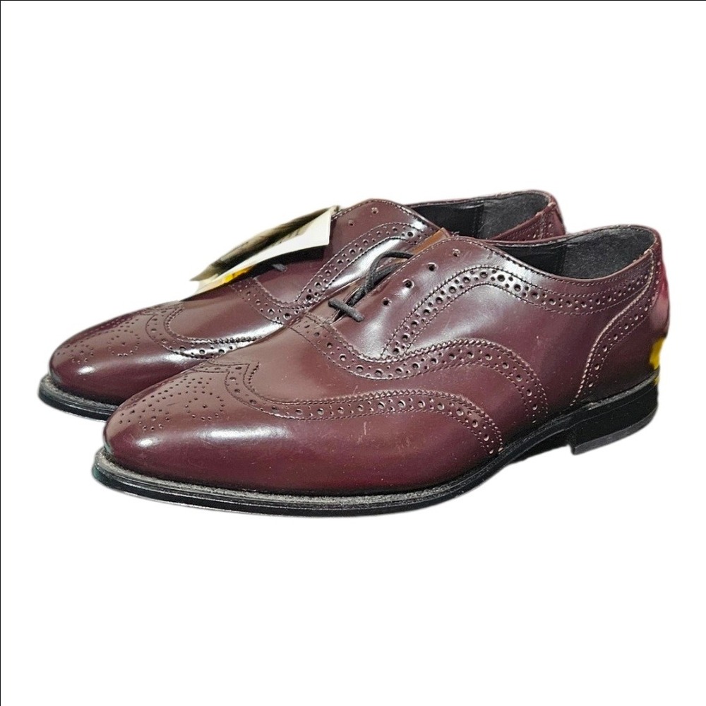 Nunn Bush Men Burgundy Wingtip Oxford Dress Shoes Cambridge Welts 9 3E 70615-05